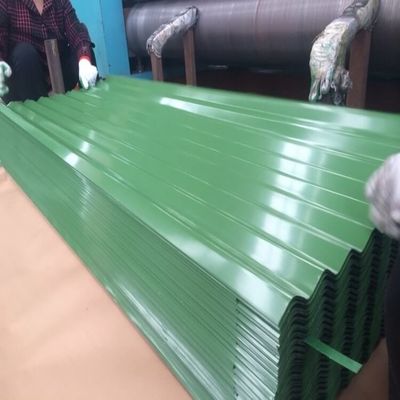 PE 30-275g / M2 แผ่นหลังคาโลหะสีเขียว RAL 9012 แผ่นโลหะลูกฟูกสี