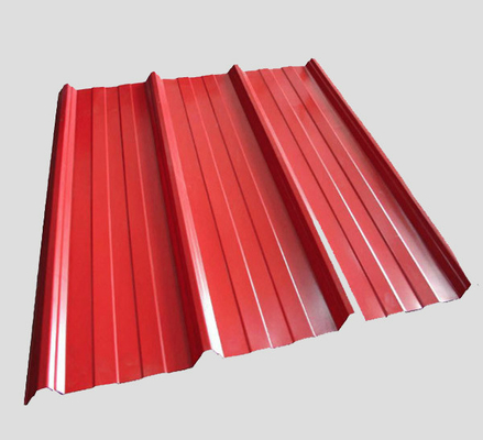 แผ่นหลังคาเคลือบสี DX53D หลังคาลูกฟูกสีแดงลูกฟูก EN-10169