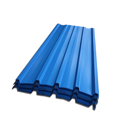 AZ20 แผ่นหลังคาเหล็กเคลือบสี 32 เกจ หลังคาเคลือบสังกะสีสีน้ำเงิน