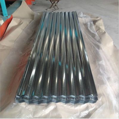 แผ่นหลังคาสังกะสี HRB65 0.8mm 16 Ft แผงหลังคาเหล็กลูกฟูก