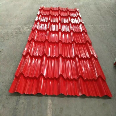 แผ่นหลังคาเคลือบสี 750 มม. SGCC Gi แผ่นลูกฟูกเคลือบสี