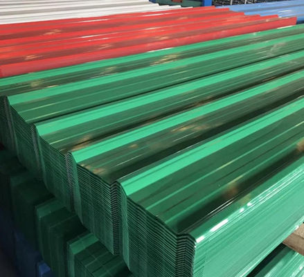 แผ่นหลังคาโลหะสีแดง SGCC BSI ISO 14001 แผ่นเหล็กเคลือบสี