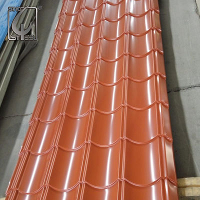 แผ่นหลังคา PPGI เคลือบสังกะสี 60-275g / M2 ความยาว 1,000 มม. - 6,000 มม